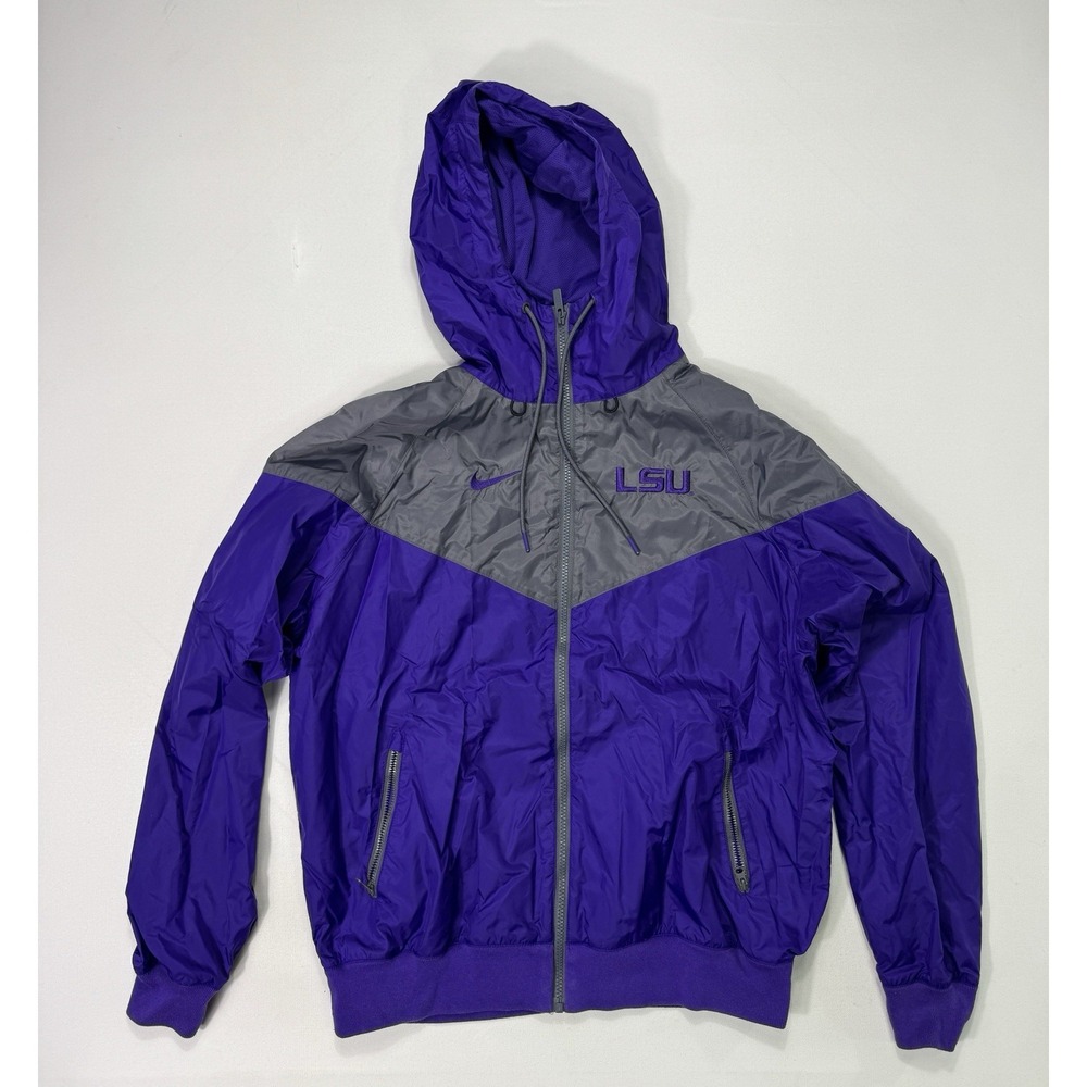 Nike LSU Tigers Windbreaker Full Zip Jacket Mens Medium Purple DC1965-547 NCAA